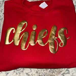 Kansas City Chiefs 2X Red Chiefs Sweatshirt with Gold Lettering